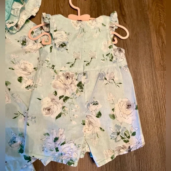 Sister matching set sewn with love,  12 month romper & 3T dress - Picture 9 of 16